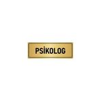 Özarslan Dizayn Departman Kapı İsimliği Psikolog 7x20 cm Altın Renk Metal Yönlendirme Levhası