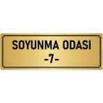 Özarslan Dizayn Departman Kapı İsimliği Soyunma Odası 7 5x20 cm Altın Renk Metal Yönlendirme Levhası