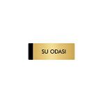 Özarslan Dizayn Departman Kapı İsimliği Su Odası 10x20 cm Altın Renk Metal Yönlendirme Levhası