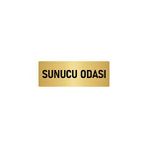 Özarslan Dizayn Departman Kapı İsimliği Sunucu Odası 10x20 cm Altın Renk Metal Yönlendirme Levhası