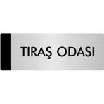 Özarslan Dizayn Departman Kapı İsimliği Tıraş Odası 5x20 cm Gümüş Renk Metal Yönlendirme Levhası