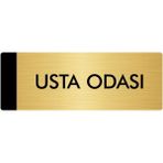 Özarslan Dizayn Departman Kapı İsimliği Usta Odası 10x20 cm Altın Renk Metal Yönlendirme Levhası