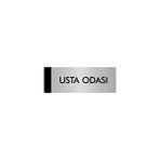 Özarslan Dizayn Departman Kapı İsimliği Usta Odası 5x20 cm Gümüş Renk Metal Yönlendirme Levhası