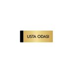 Özarslan Dizayn Departman Kapı İsimliği Usta Odası 7x20 cm Altın Renk Metal Yönlendirme Levhası