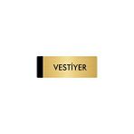 Özarslan Dizayn Departman Kapı İsimliği Vestiyer 5x20 cm Altın Renk Metal Yönlendirme Levhası
