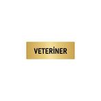 Özarslan Dizayn Departman Kapı İsimliği Veteriner 5x20 cm Altın Renk Metal Yönlendirme Levhası
