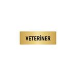 Özarslan Dizayn Departman Kapı İsimliği Veteriner 7x20 cm Altın Renk Metal Yönlendirme Levhası