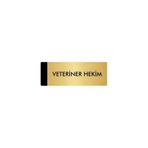 Özarslan Dizayn Departman Kapı İsimliği Veteriner Hekim 7x20 cm Altın Renk Metal Yönlendirme Levhası