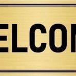 Özarslan Dizayn Departman Kapı İsimliği Welcome 10x20 cm Altın Renk Metal Yönlendirme Levhası