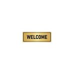 Özarslan Dizayn Departman Kapı İsimliği Welcome 7x20 cm Altın Renk Metal Yönlendirme Levhası