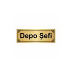 Özarslan Dizayn Depo Şefi 7x20 cm Altın Renk Metal Yönlendirme Levhası