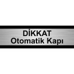 Özarslan Dizayn Dikkat Otomatik Kapı 7 x 20 cm Metal Yönlendirme Levhası - Gümüş