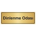 Özarslan Dizayn Dinlenme Odası 5x20 cm Altın Renk Metal Yönlendirme Levhası