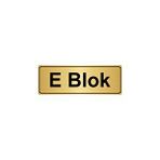 Özarslan Dizayn E Blok 10x20 cm Altın Renk Metal Yönlendirme Levhası