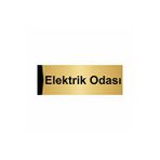 Özarslan Dizayn Elektrik Odası 7x20 cm Altın Renk Metal Yönlendirme Levhası