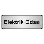 Özarslan Dizayn Elektrik Odası 7x20 cm Gümüş Renk Metal Yönlendirme Levhası