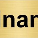 Özarslan Dizayn Finans 10x20 cm Altın Renk Metal Yönlendirme Levhası