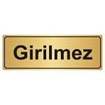 Özarslan Dizayn Girilmez 7x20 cm Altın Renk Metal Yönlendirme Levhası