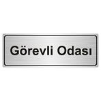 Özarslan Dizayn Görevli Odası 10x20 cm Gümüş Renk Metal Yönlendirme Levhası