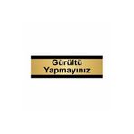 Özarslan Dizayn Gürültü Yapmayınız 10x20 cm Altın Renk Metal Yönlendirme Levhası