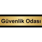 Özarslan Dizayn Güvenlik Odası 5x20 cm Altın Renk Metal Yönlendirme Levhası