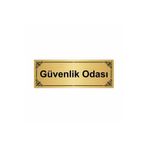 Özarslan Dizayn Güvenlik Odası 7x20 cm Altın Renk Metal Yönlendirme Levhası