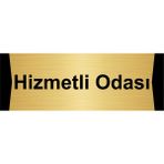 Özarslan Dizayn Hizmetli Odası 10x20 cm Altın Renk Metal Yönlendirme Levhası