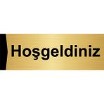Özarslan Dizayn Hoşgeldiniz 10x20 cm Altın Renk Metal Yönlendirme Levhası