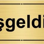 Özarslan Dizayn Hoşgelsiniz 7x20 cm Altın Renk Metal Yönlendirme Levhası