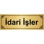 Özarslan Dizayn İdari İşler 7x20 cm Altın Renk Metal Yönlendirme Levhası