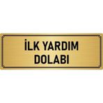 Özarslan Dizayn İlk Yardım Dolabı 7x20 cm Altın Renk Metal Yönlendirme Levhası