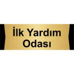 Özarslan Dizayn İlk Yardım Odası 10x20 cm Altın Renk Metal Yönlendirme Levhası