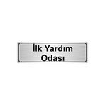 Özarslan Dizayn İlk Yardım Odası 10x20 cm Gümüş Renk Metal Yönlendirme Levhası