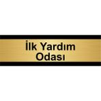 Özarslan Dizayn İlk Yardım Odası 5x20 cm Altın Renk Metal Yönlendirme Levhası