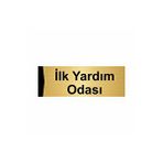Özarslan Dizayn İlk Yardım Odası 7x20 cm Altın Renk Metal Yönlendirme Levhası