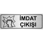 Özarslan Dizayn İmdat Çıkışı 10x20 cm Gümüş Renk Metal Yönlendirme Levhası
