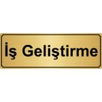 Özarslan Dizayn İş Geliştirme 10x20 cm Altın Renk Metal Yönlendirme Levhası
