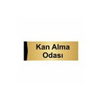 Özarslan Dizayn Kan Alma Odası 10x20 cm Altın Renk Metal Yönlendirme Levhası