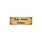 Özarslan Dizayn Kan Alma Odası 7x20 cm Altın Renk Metal Yönlendirme Levhası