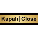 Özarslan Dizayn Kapalı-Close 10x20 cm Altın Renk Metal Yönlendirme Levhası