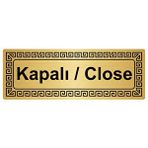 Özarslan Dizayn Kapalı-Close 7x20 cm Altın Renk Metal Yönlendirme Levhası