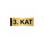 Özarslan Dizayn Kat 3 7x20 cm Altın Renk Metal Yönlendirme Levhası