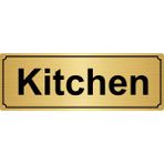 Özarslan Dizayn Kitchen 10x20 cm Altın Renk Metal Yönlendirme Levhası