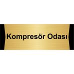 Özarslan Dizayn Kompresör Odası 10x20 cm Altın Renk Metal Yönlendirme Levhası