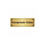 Özarslan Dizayn Kompresör Odası 7x20 cm Altın Renk Metal Yönlendirme Levhası