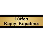 Özarslan Dizayn Lüfen Kapıyı Kapatınız 7x20 cm Altın Renk Metal Yönlendirme Levhası