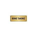 Özarslan Dizayn Lütfen Bone Takınız 10x20 cm Altın Renk Metal Yönlendirme Levhası