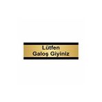 Özarslan Dizayn Lütfen Galoş Giyiniz 10x20 cm Altın Renk Metal Yönlendirme Levhası