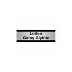 Özarslan Dizayn Lütfen Galoş Giyiniz 10x20 cm Gümüş Renk Metal Yönlendirme Levhası
