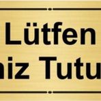 Özarslan Dizayn Lütfen Temiz Tutunuz 7x20 cm Altın Renk Metal Yönlendirme Levhası